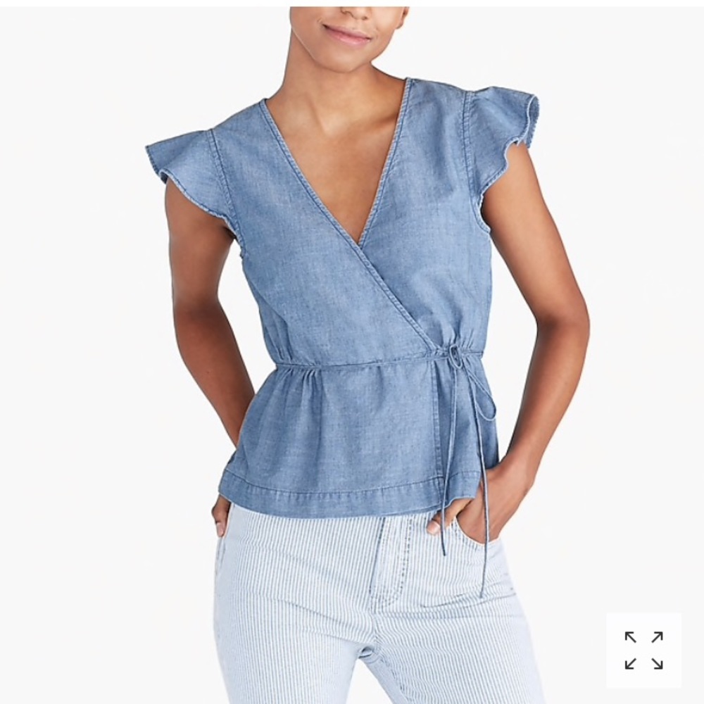 J CRew chambray wrap top